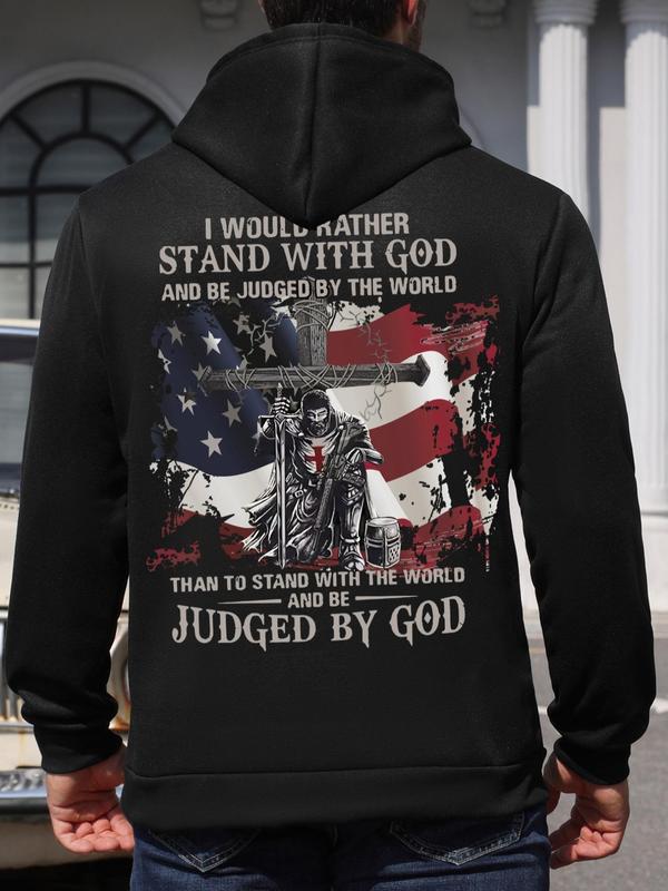 Unisex Graphic Pocket Drawstring Essentials Hoodie, Long Sleeve Sweatshirt for Daily Wear, Fashion Men's 4th Of July ClothesÂ 