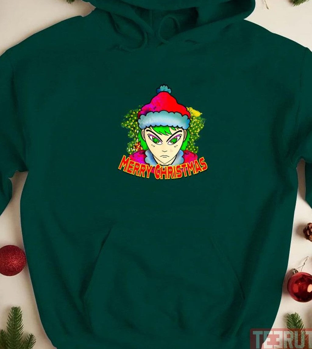 Anime Santa Digital Draw For Christmas Unisex Sweatshirt