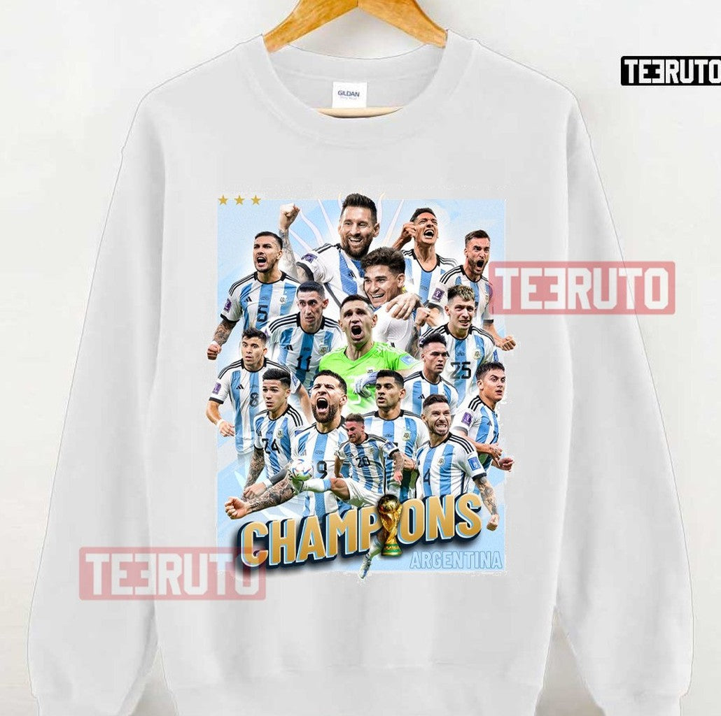 Argentina Football 2022 World Cup Qatar Champions Lionel Messi Unisex Sweatshirt
