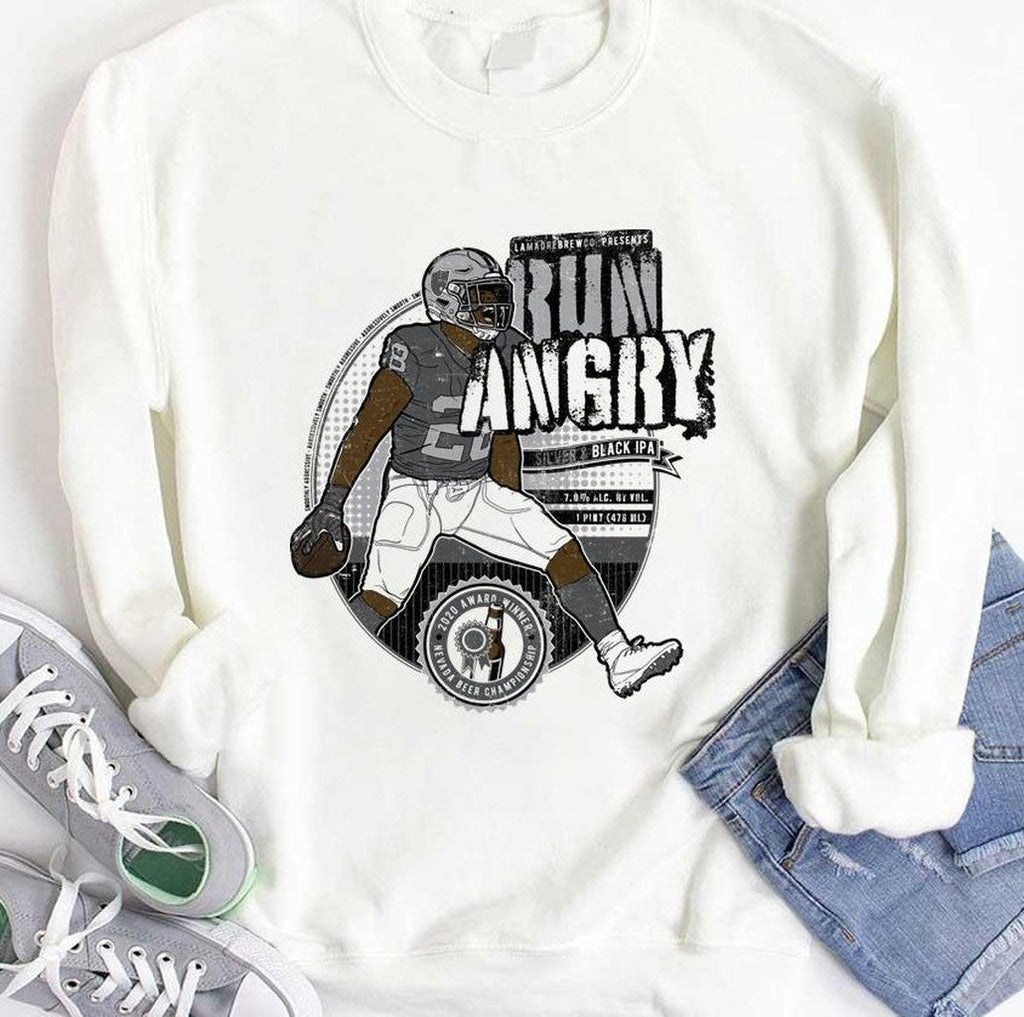 Run Angry Silver &amp; Black Ipa Craft Beer Label Josh Jacobs Design Unisex Hoodie