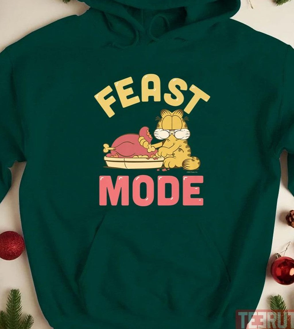 Thanksgiving Turkey Feast Mode Garfield Funny Unisex T-shirt