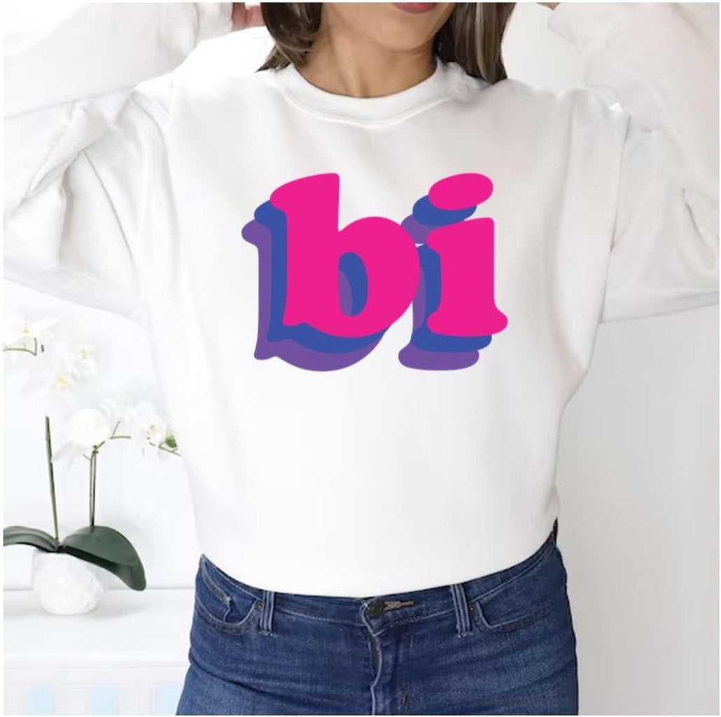 Pride Bi Text Design Bisexual Unisex Sweatshirt