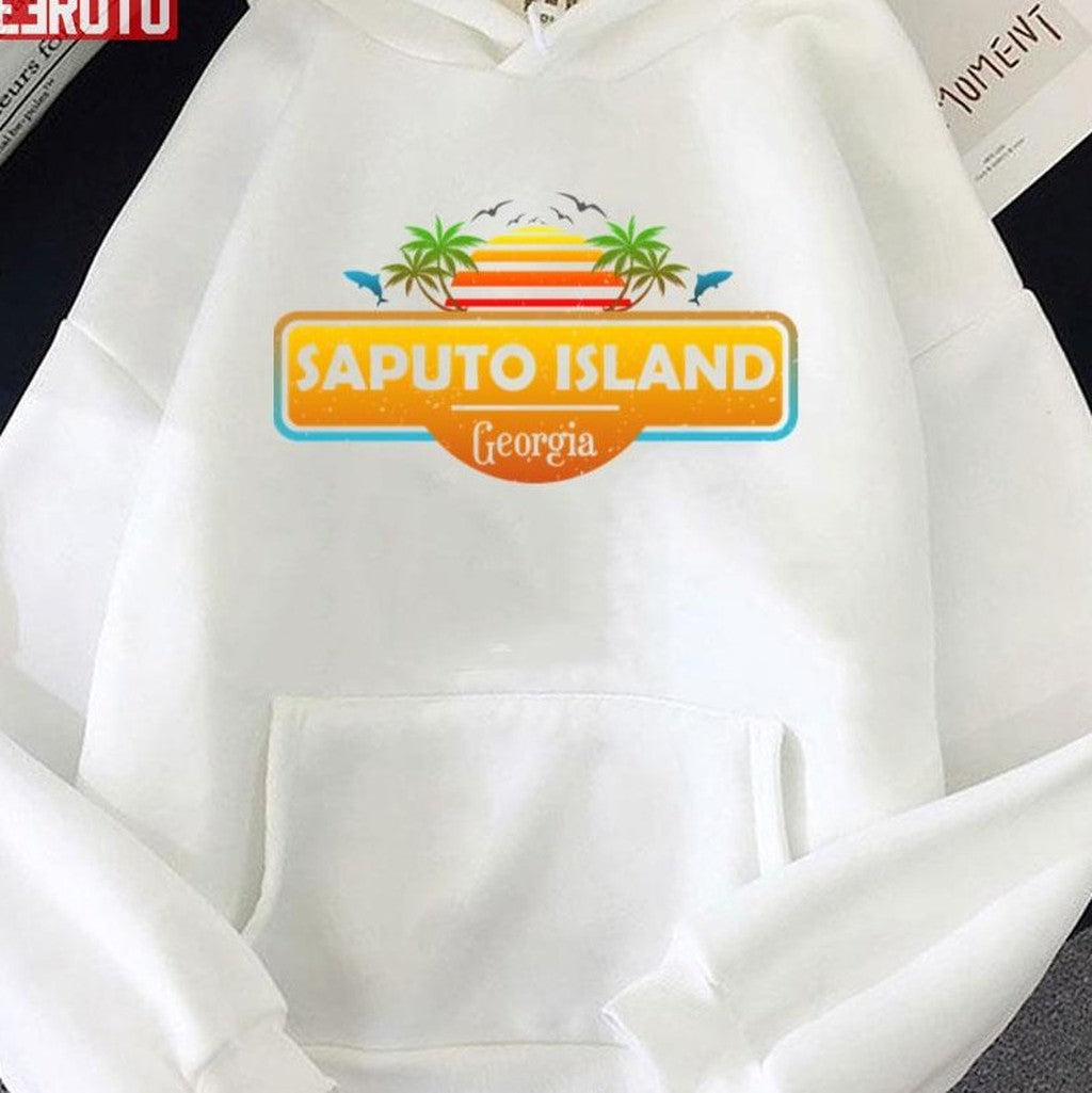 Saputo Island Beach Georgia Palm Trees Sunset Summer Unisex T-Shirt