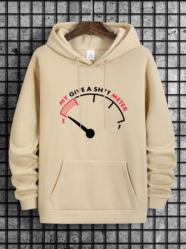Men's Letter Graphic Print Drop Shoulder Hoodie, Casual Drawstring Pocket Sweatshirt, Daily Outdoor Men's Fashion for Spring & FallÂ 
