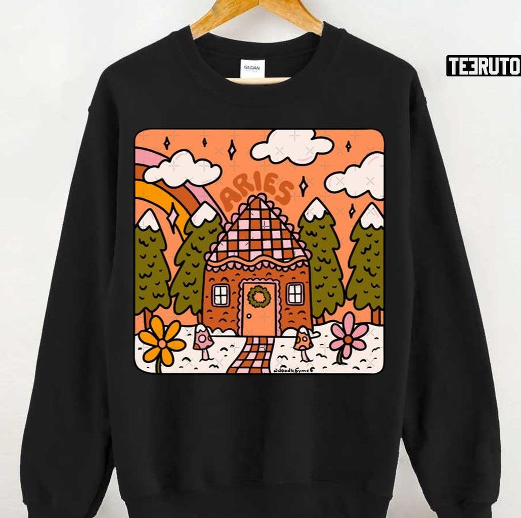 Aries Gingerbread House 2023 Christmas Unisex Sweatshirt