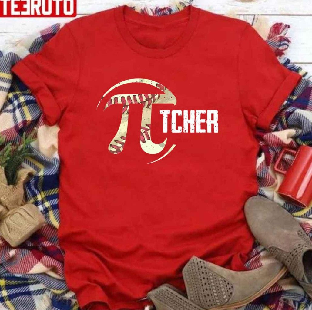 Baseball Pattern Pitcher National Pi Day Unisex T-shirt