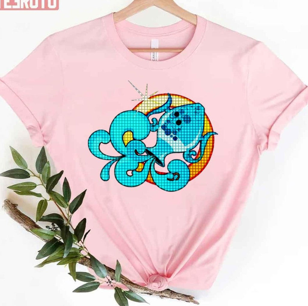 Pixel Art Zodiac Sign Aquarius Design Premium Unisex T-Shirt