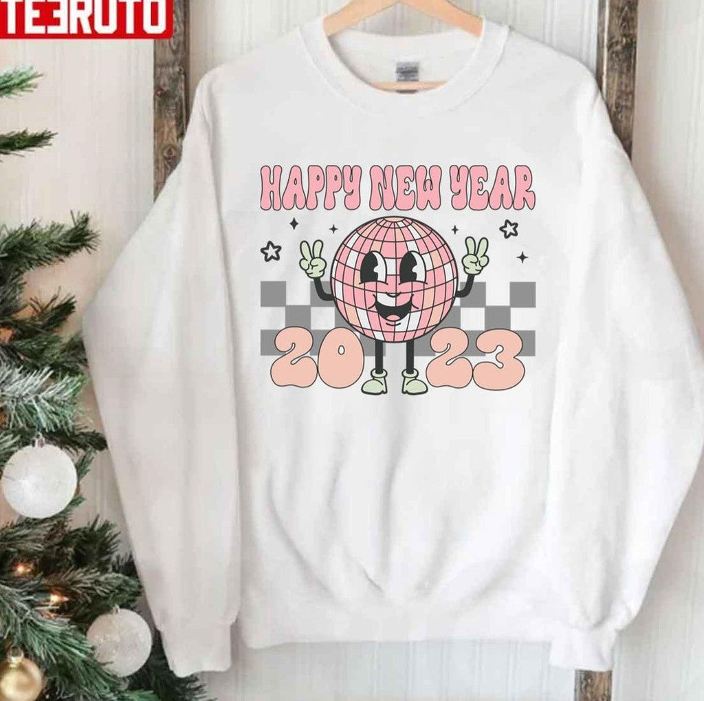 Retro Happy New Year 2023 Unisex Hoodie