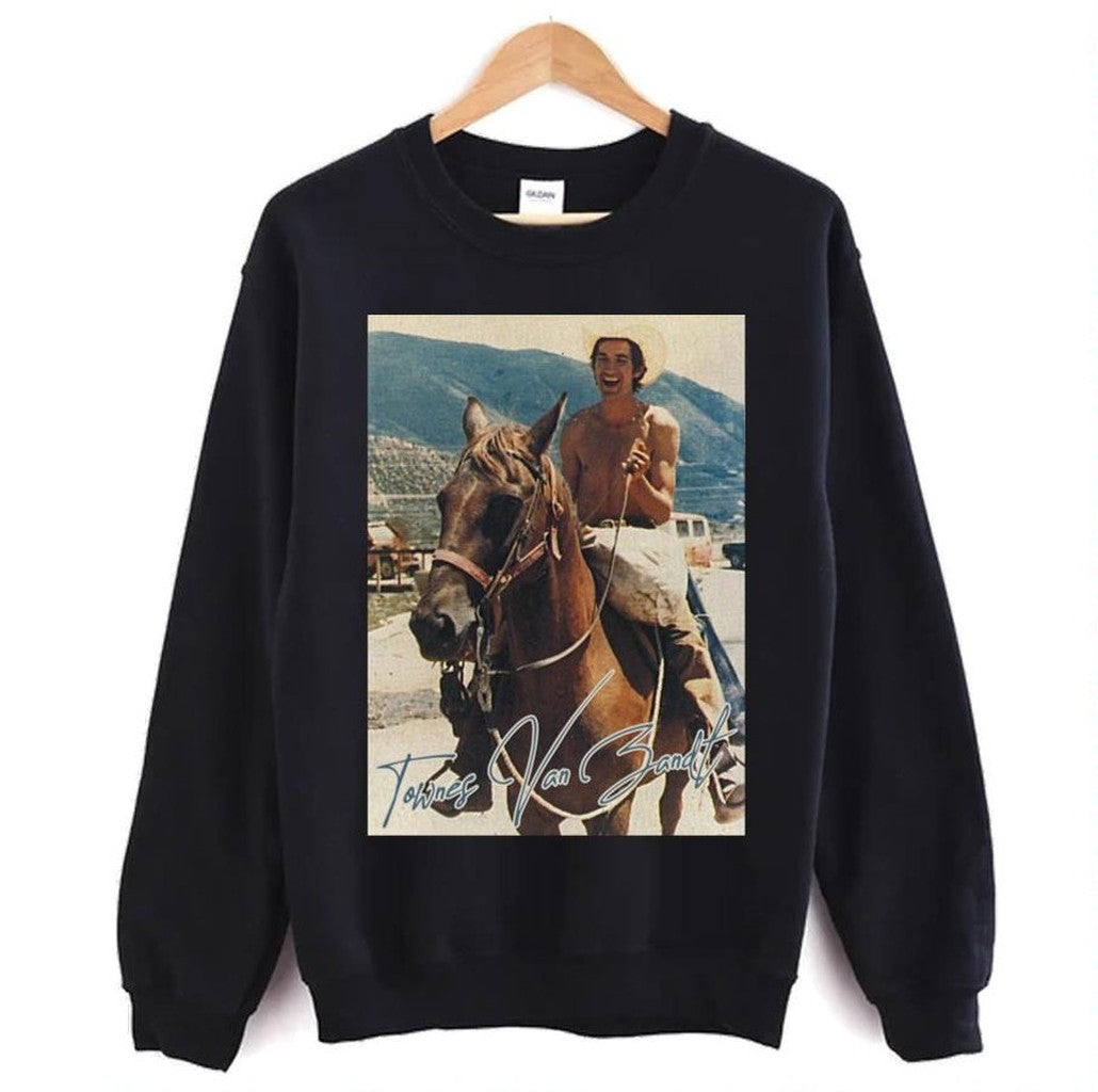 Retro On Horse Fan Art Townes Van Zandt Unisex T-Shirt