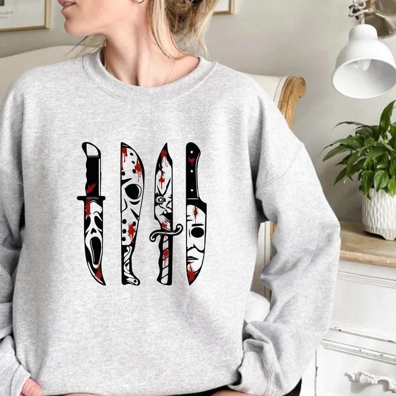 Halloween Friends Movie Characters Sweatshirt, Halloween Movie Characters Sweatshirt, Halloween Shirt, Halloween Sweatshirt