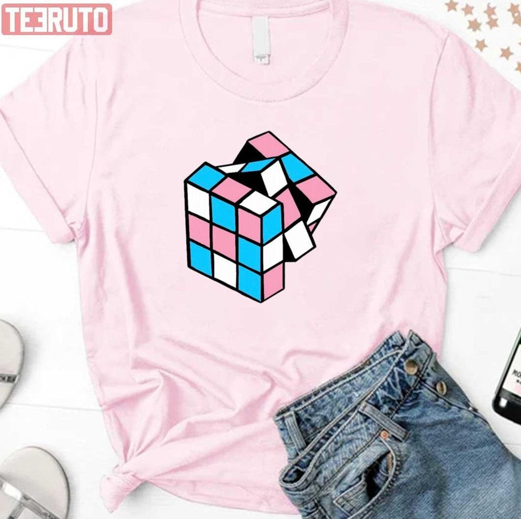 Sneaky Pride Pink Blue And White Rubik’s Cube Trans Lgbtq Pride Month Unisex Sweatshirt