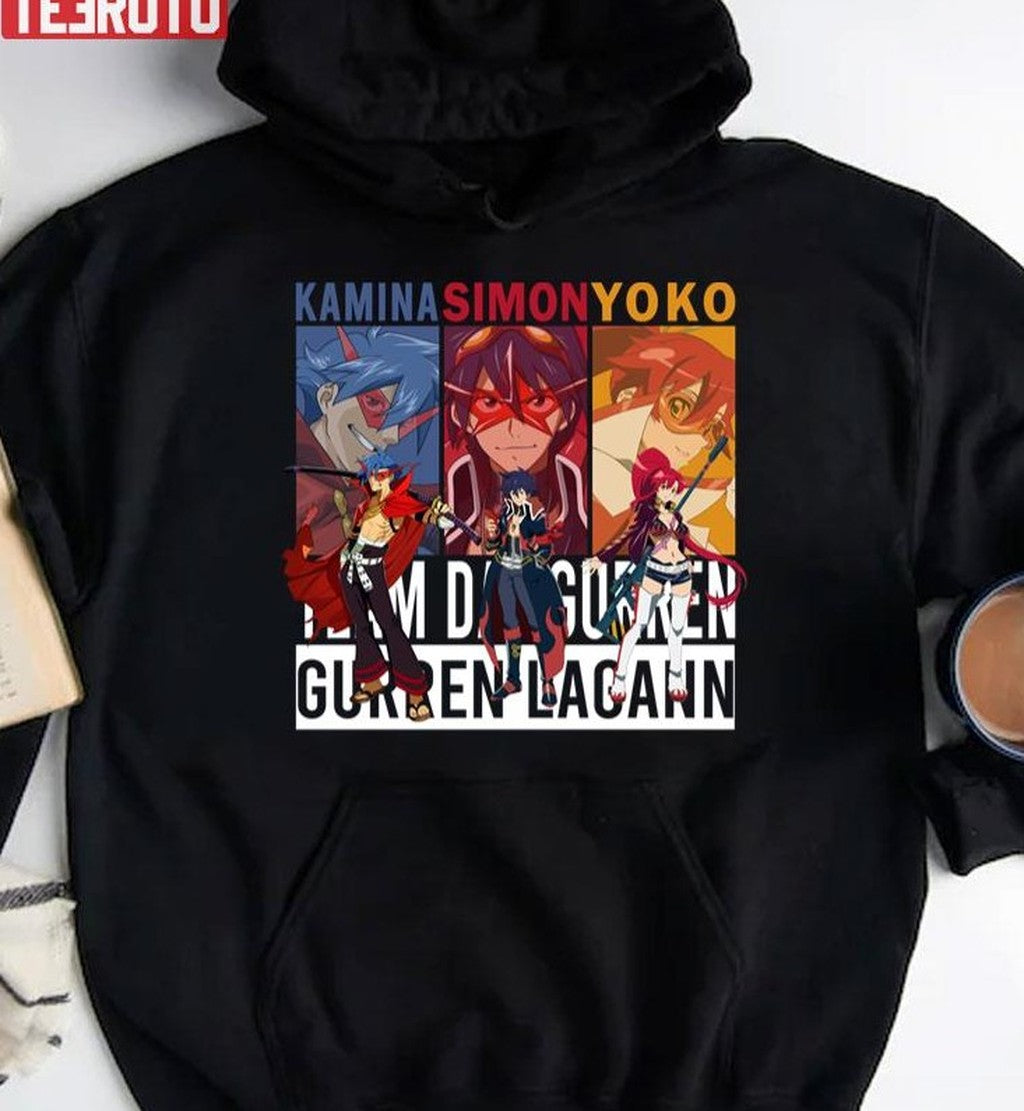 Simon Yoko Littner Kamina Characters Gurren Lagann Unisex T-Shirt