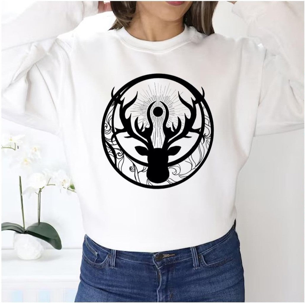 Antlers Design Shadow And Bone Unisex Sweatshirt