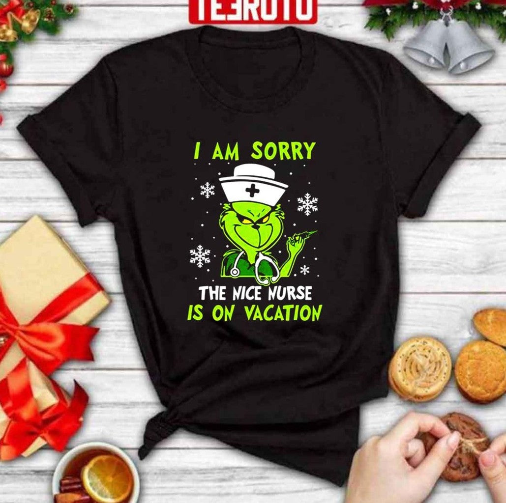 Nurse Grinch Christmas I Am Sorry The Nice Nurse Is On Vacation Unisex Sweatshirt