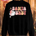 Santa Baby Merry And Bright Christmas Retro Christmas Unisex Sweatshirt