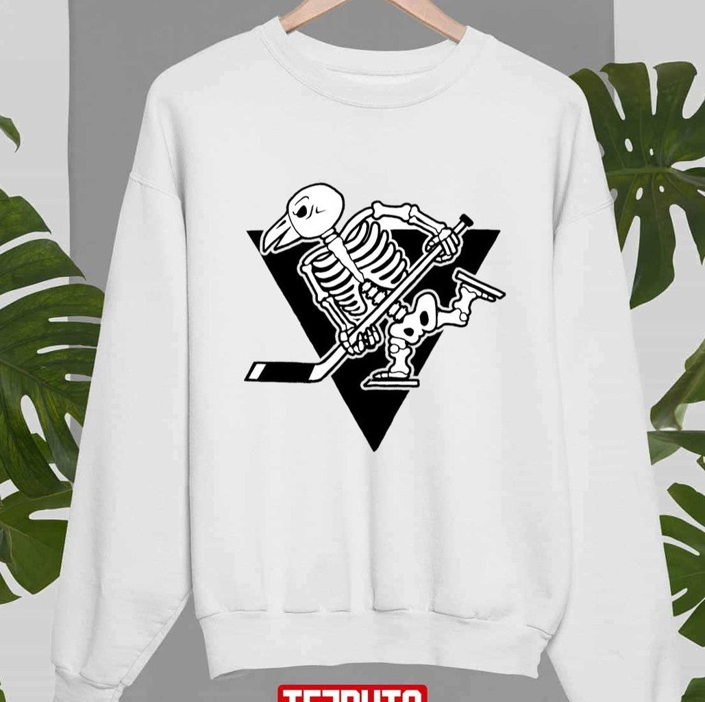 Pittsburgh Penguins Skeleton Logo Halloween Unisex Sweatshirt