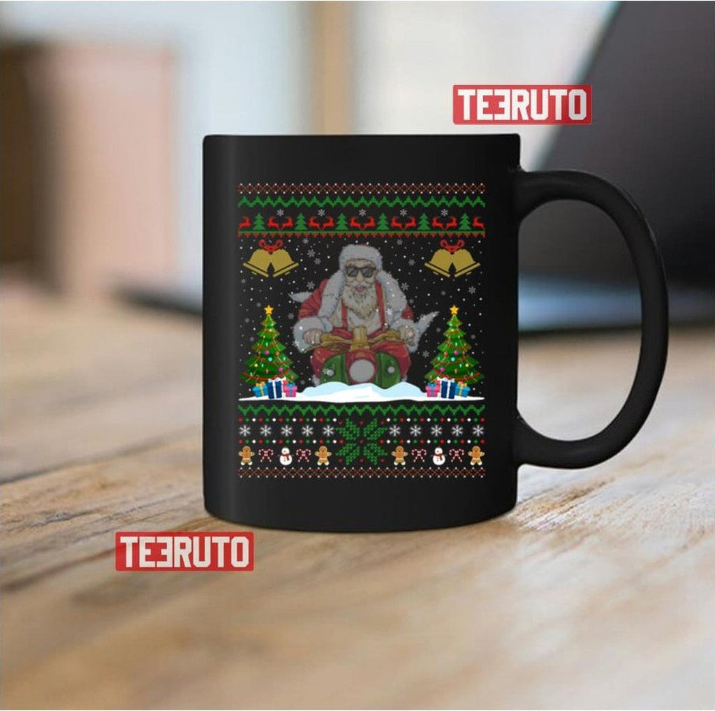 Santa On Motorcycle Christmas Unisex Sweatshirt