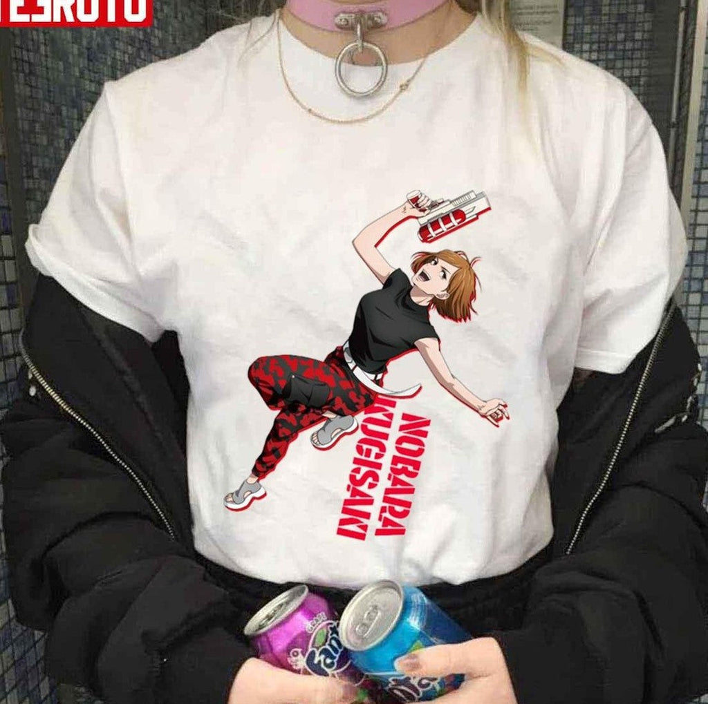 Anime Character Of Jujutsu Kaisen Kugisaki Nobara Streetwear Style Art Unisex T-Shirt