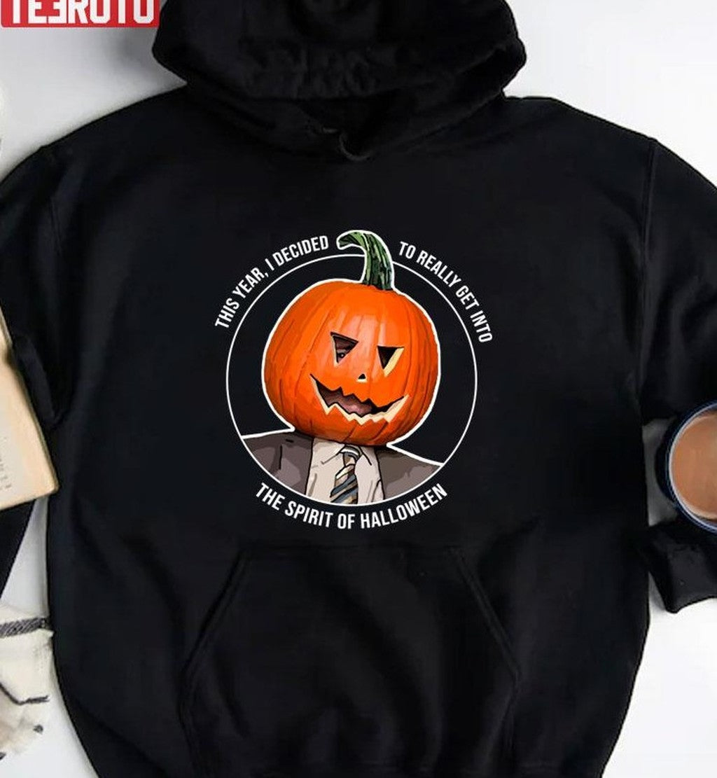 Pumpkin Head Dwight Schrute Graphic Halloween Unisex T-Shirt