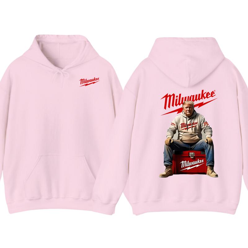 Milwaukee Hoodie - Classic Utility Design with Red Lettering and Practical Aesthetic, Perfect for Fans of the Brand