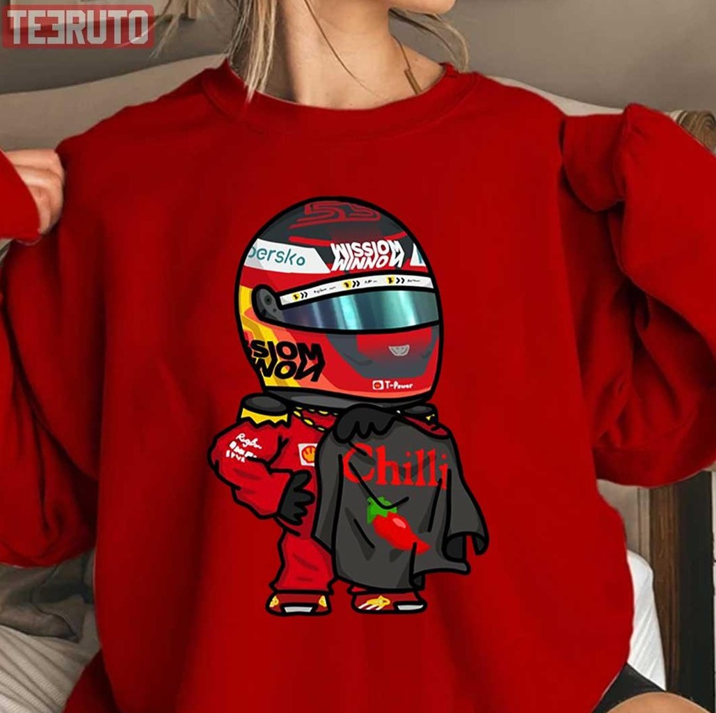 Red Chili Carlos Sainz Chibi Art Formula 1 Unisex Sweatshirt