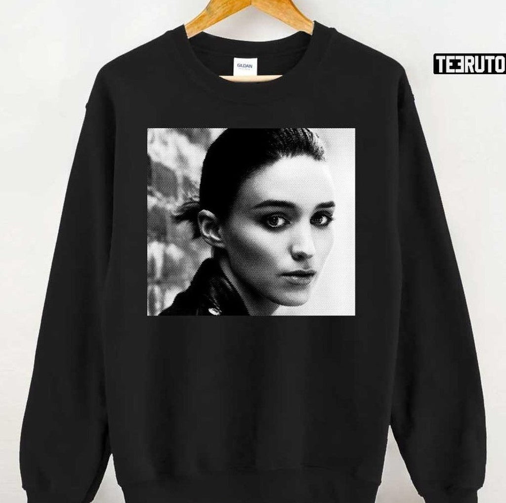 Rooney Mara Black And White Portrait Unisex T-Shirt
