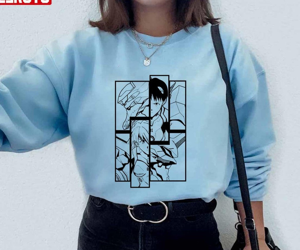 Neon Genesis Evangelion Characters Rei Ayanami &amp; Asuka Langley Soryu Eva 01 Unit 01 Unisex Hoodie