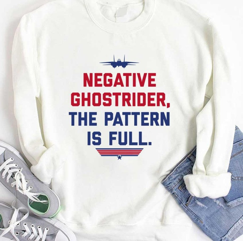 Negative Ghost Rider The Pattern Is Full Top Gun Maverick Logo Unisex Hoodie