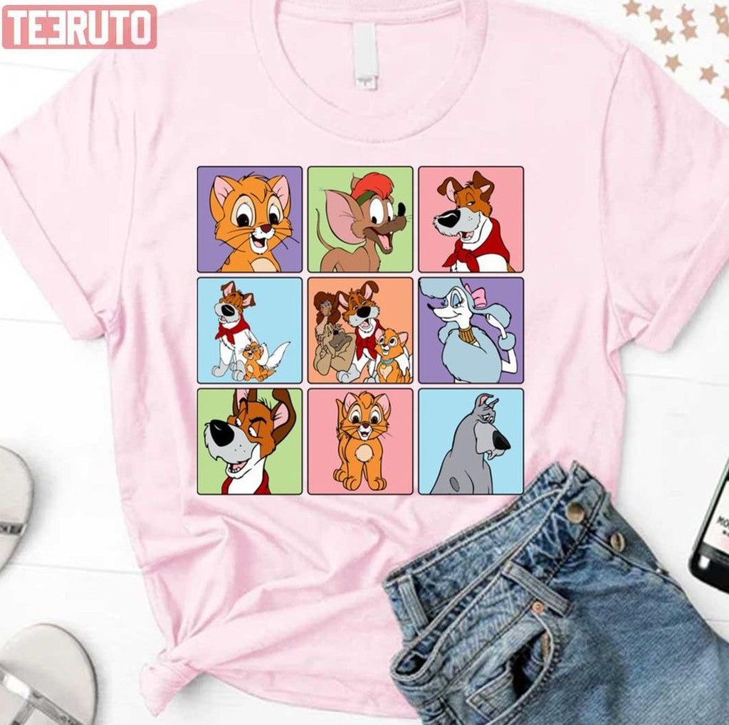 Oliver And Dodger Multiple Squares Oliver &amp; Company Unisex T-Shirt