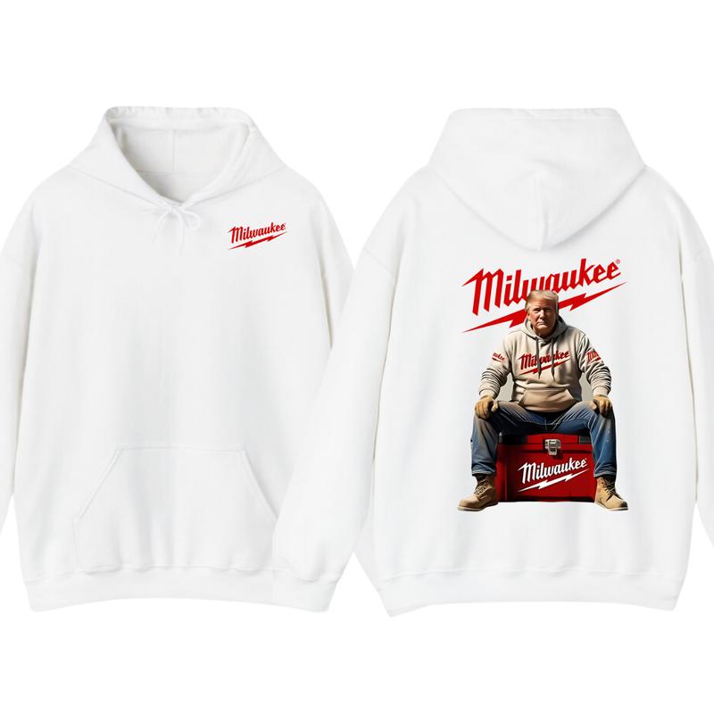 Milwaukee Hoodie - Classic Utility Design with Red Lettering and Practical Aesthetic, Perfect for Fans of the Brand