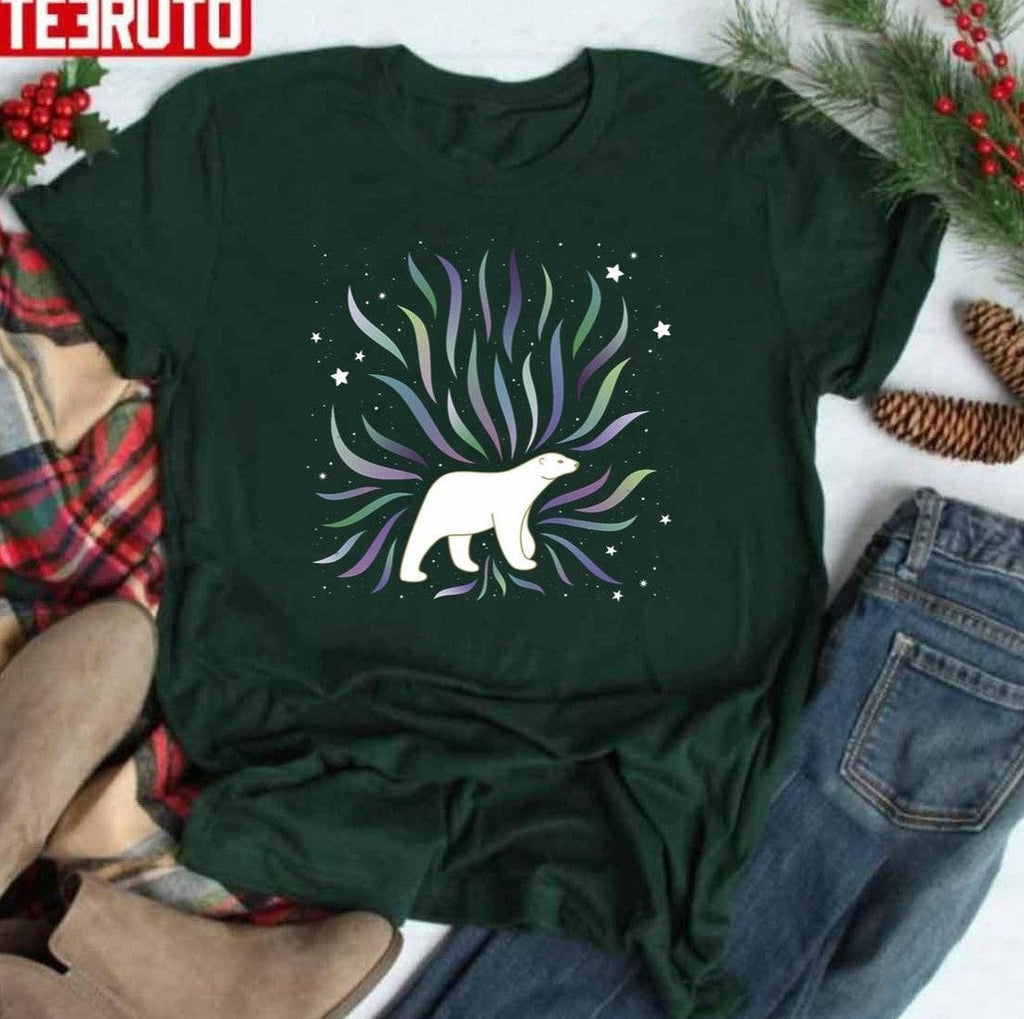 Polar Bear Northern Lights Unisex T-Shirt