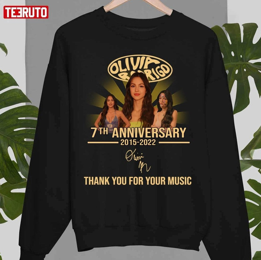 7th Anniversary 2015 2022 Olivia Rodrigo Thank You For Memories Signature Unisex T-Shirt