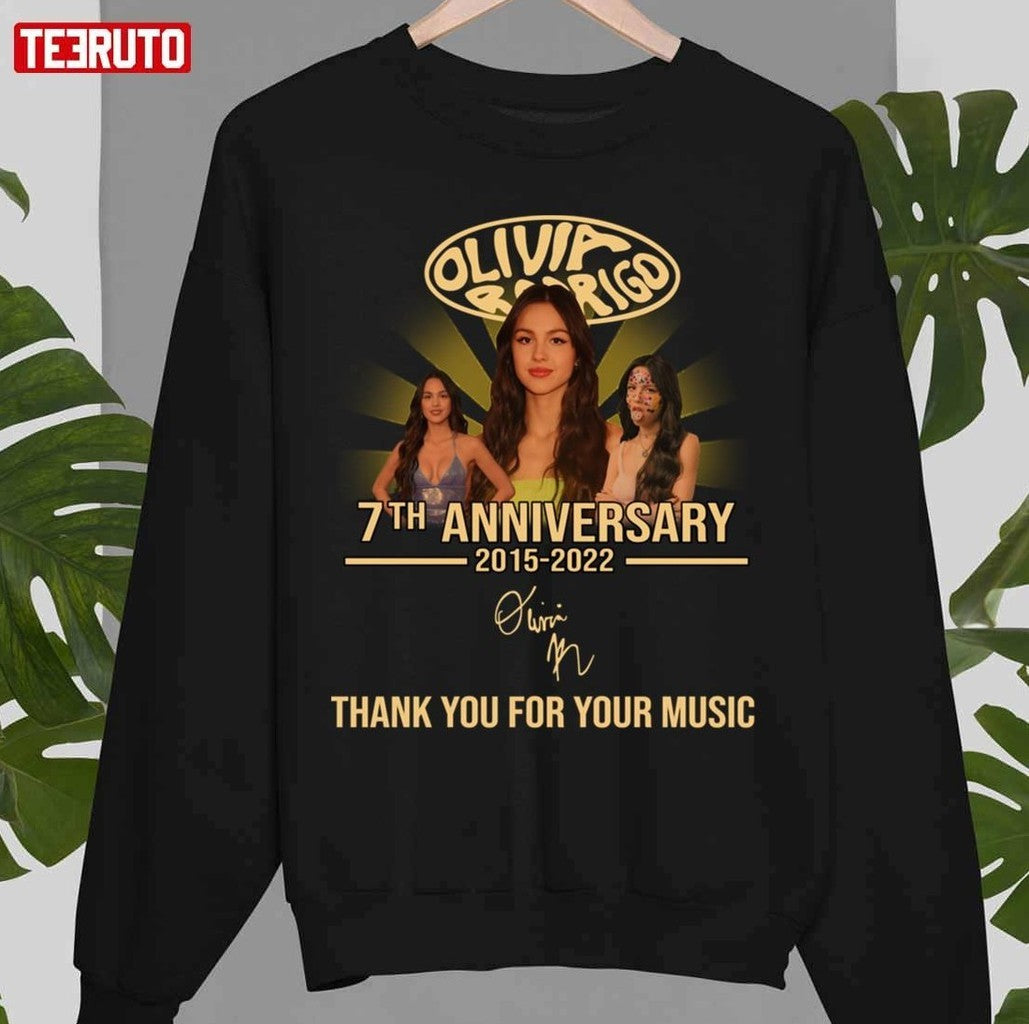7th Anniversary 2015 2022 Olivia Rodrigo Thank You For Memories Signature Unisex T-Shirt
