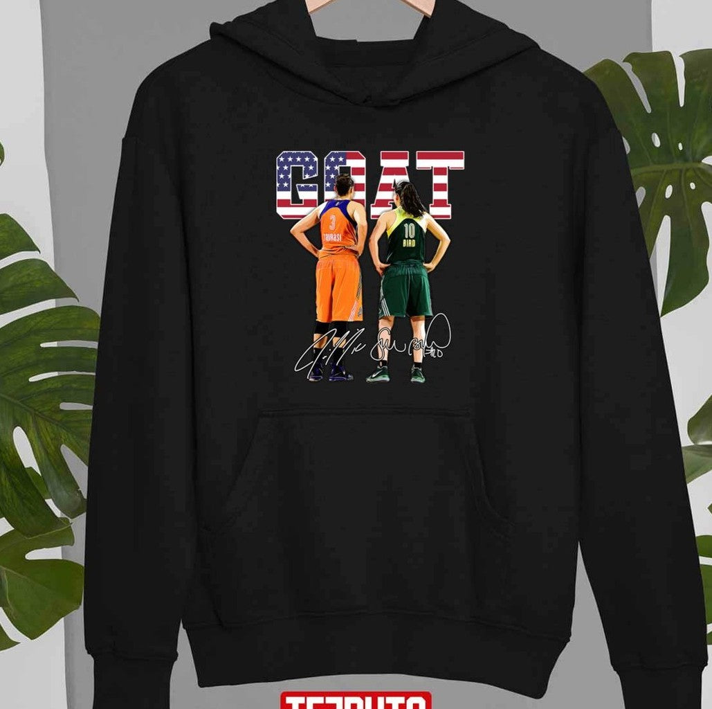 Sue Bird Diana Taurasi Goat Usa Legend Basketball 3000 Assists Signature Vintage Retro Unisex T-shirt