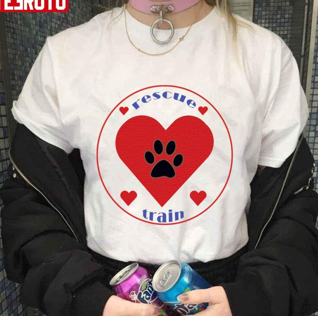 National Rescue Dog Day Rescued Dogs Rule Heart Design Unisex T-Shirt