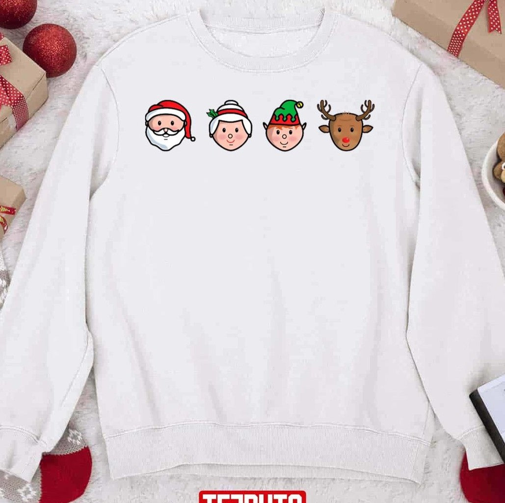 Santa Claus Mrs Claus Buddy And Rudolph Unisex Sweatshirt