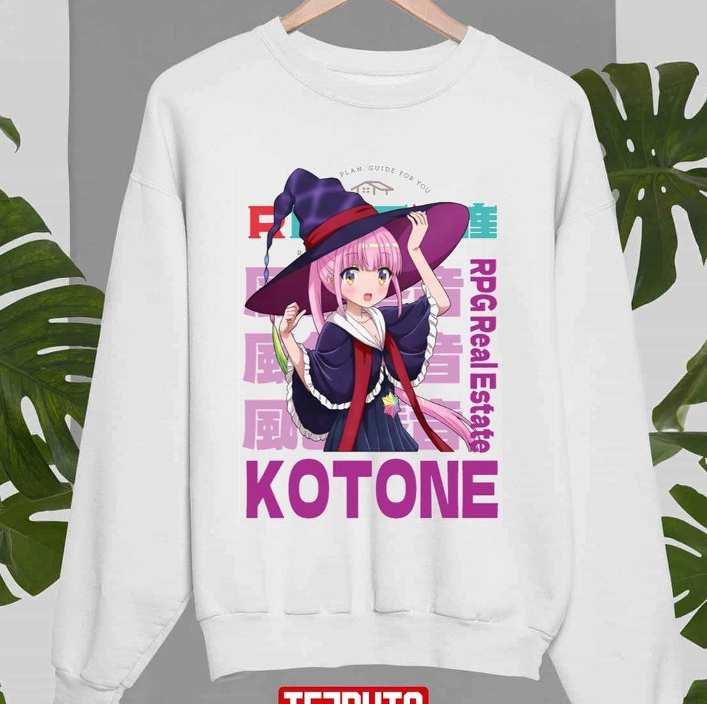 Pink Hair Rpg Real Estate Rpg Fudousan Kotone Art Unisex Sweatshirt