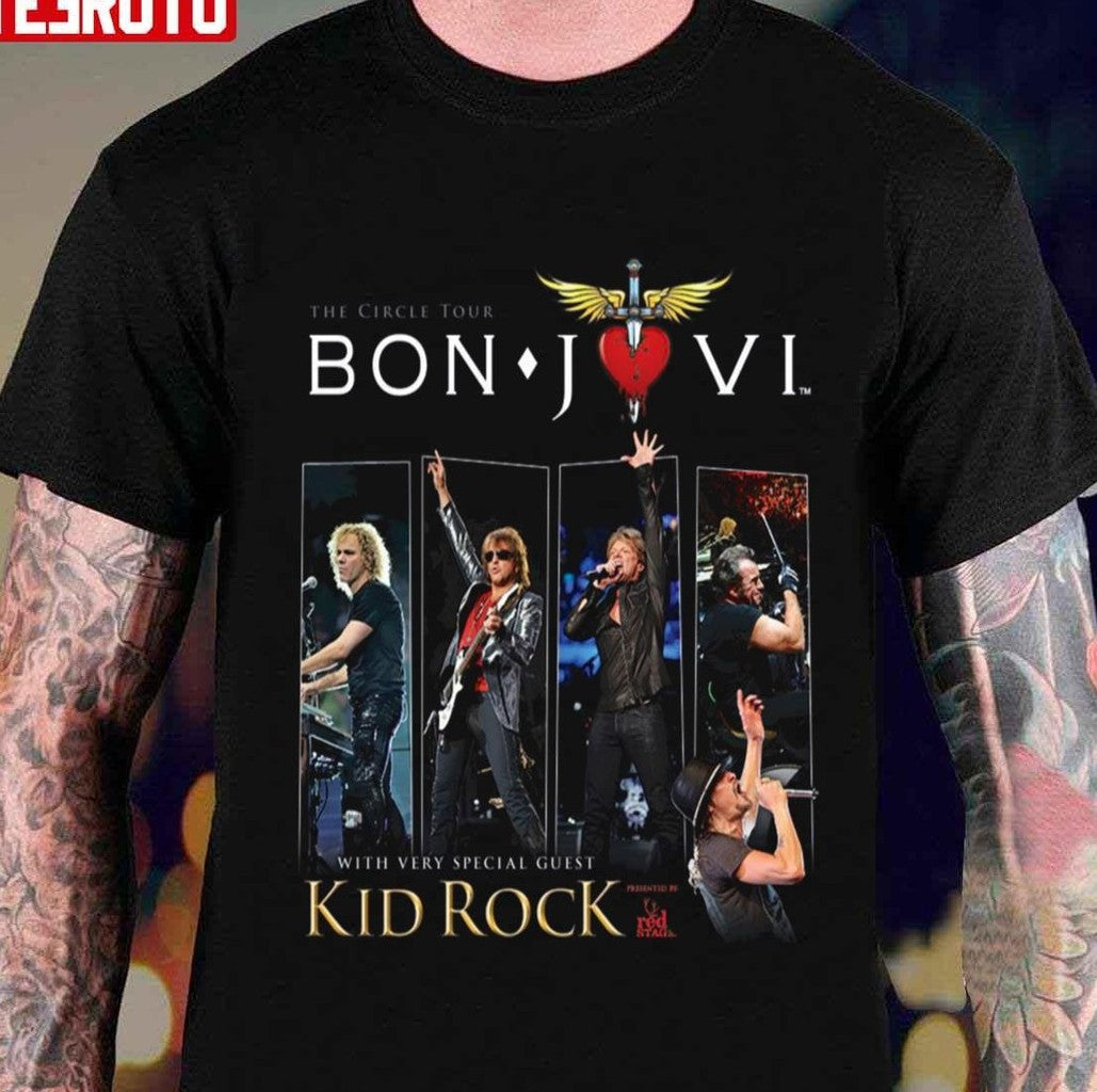 The Circle Tour Bon Jovi With Special Guest Kid Rock Unisex T-Shirt
