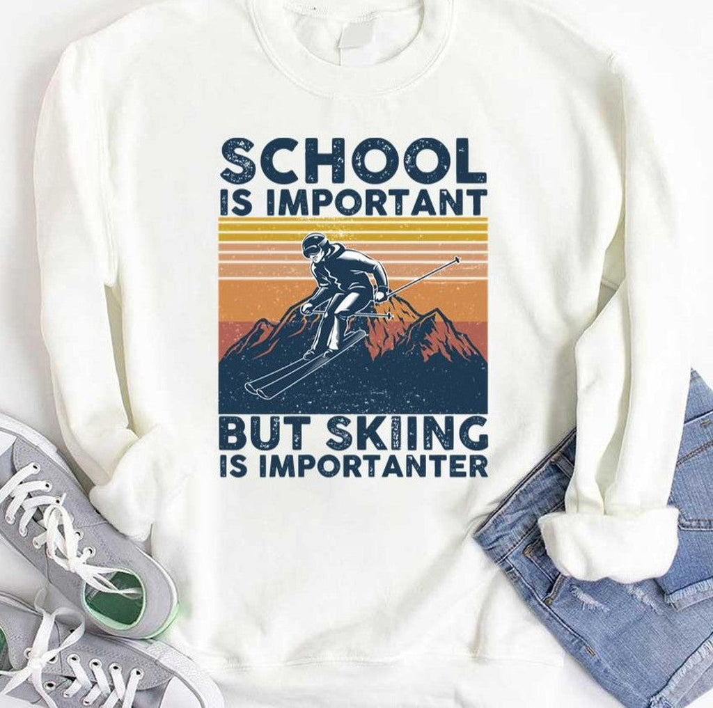School Is Important But Skiing Is Importanter Quote Unisex T-Shirt