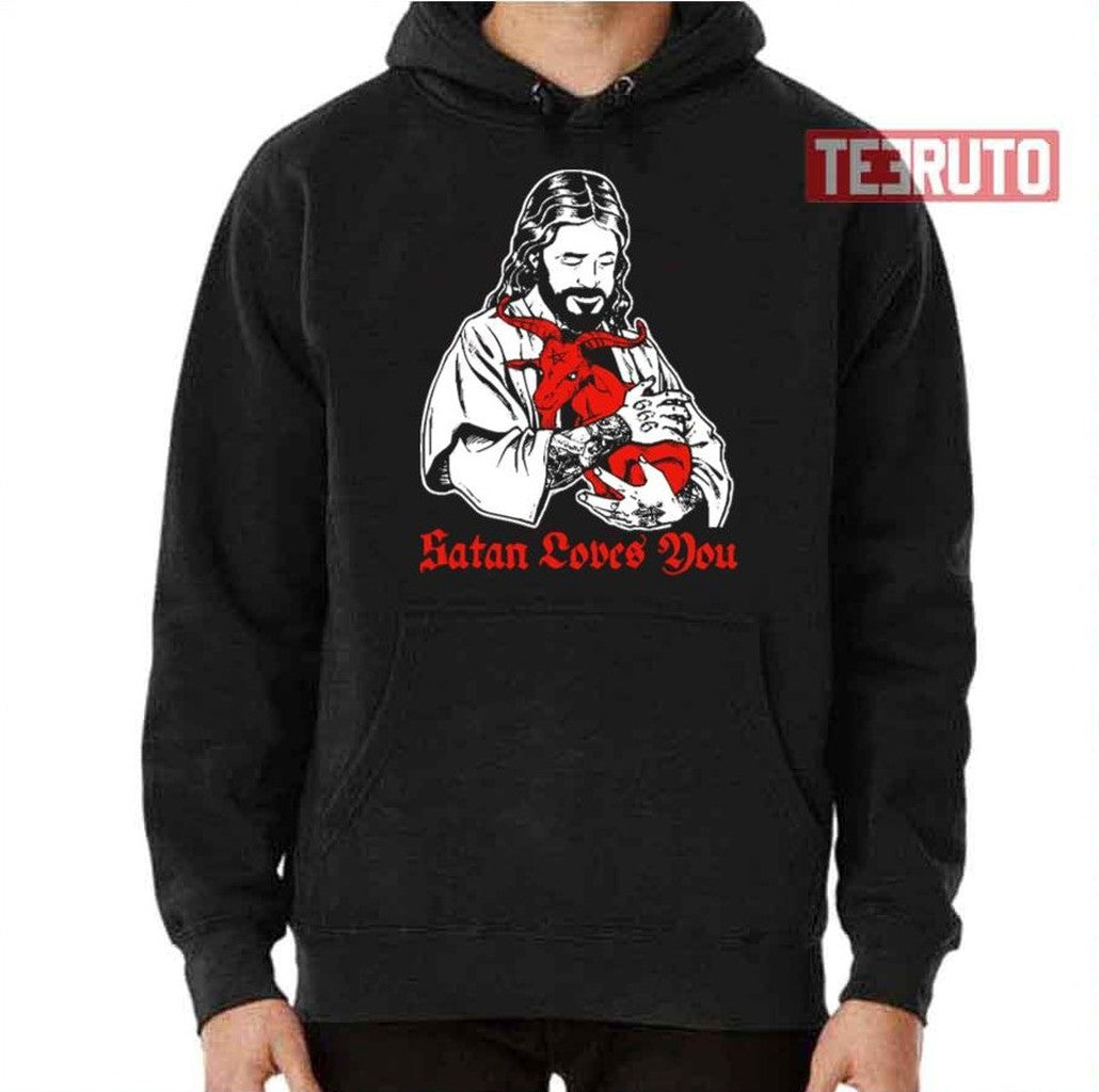 Satan Loves You And Jesus Know It Baphomet Unisex T-Shirt