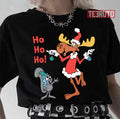 Santa With Baubles Rocky And Bullwinkle Unisex T-Shirt