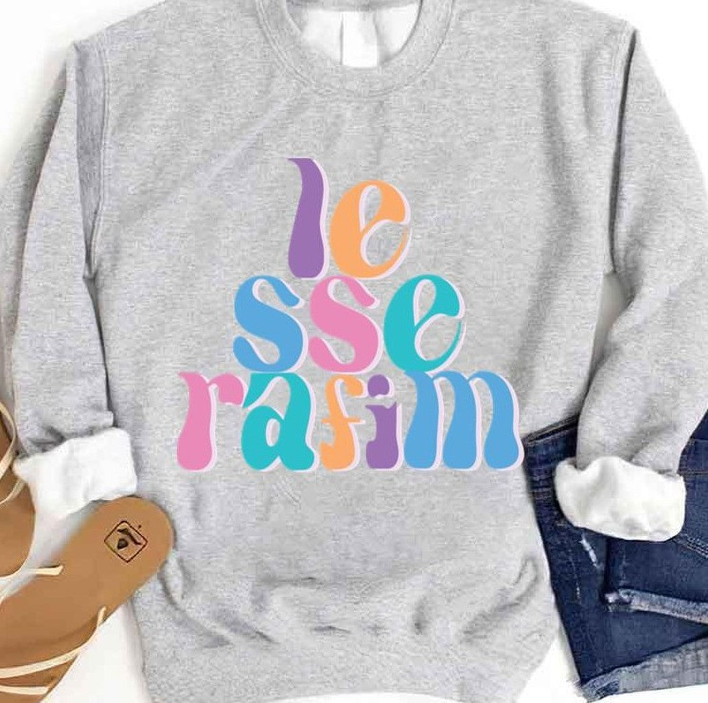 Retro Le Sserafim Text Unisex Sweatshirt