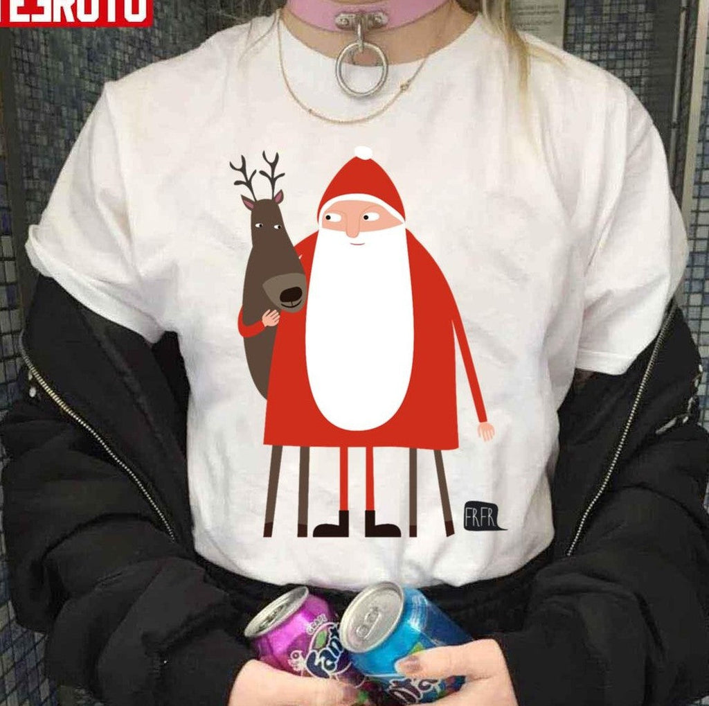 Santa And His Reindeer Weihnachtsmann Mit Rentier 2023 Sweatshirt