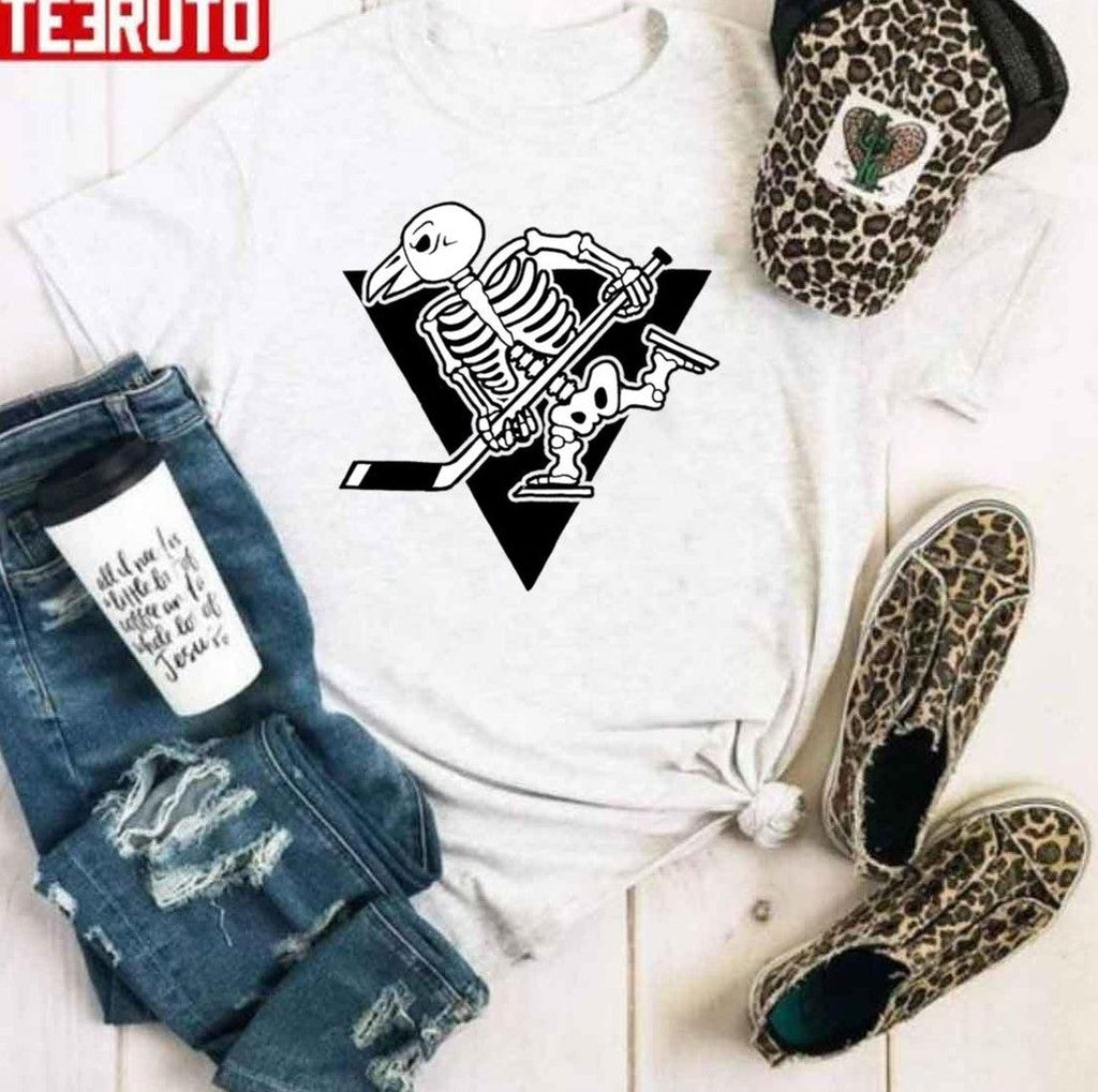 Pittsburgh Penguins Skeleton Logo Ice Hockey Unisex Hoodie