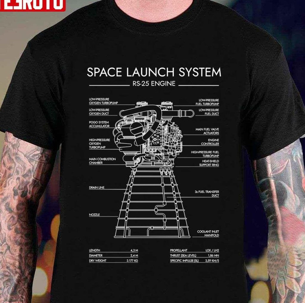 Rs 25 Engine Space Launch System Sls Unisex T-shirt