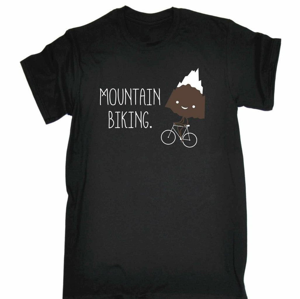 Mountain Biking Snow Topped Mountain Unisex T-Shirt