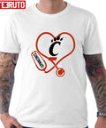 Nurse Love Cincinnati Bearcats Heartbeat Unisex T-Shirt