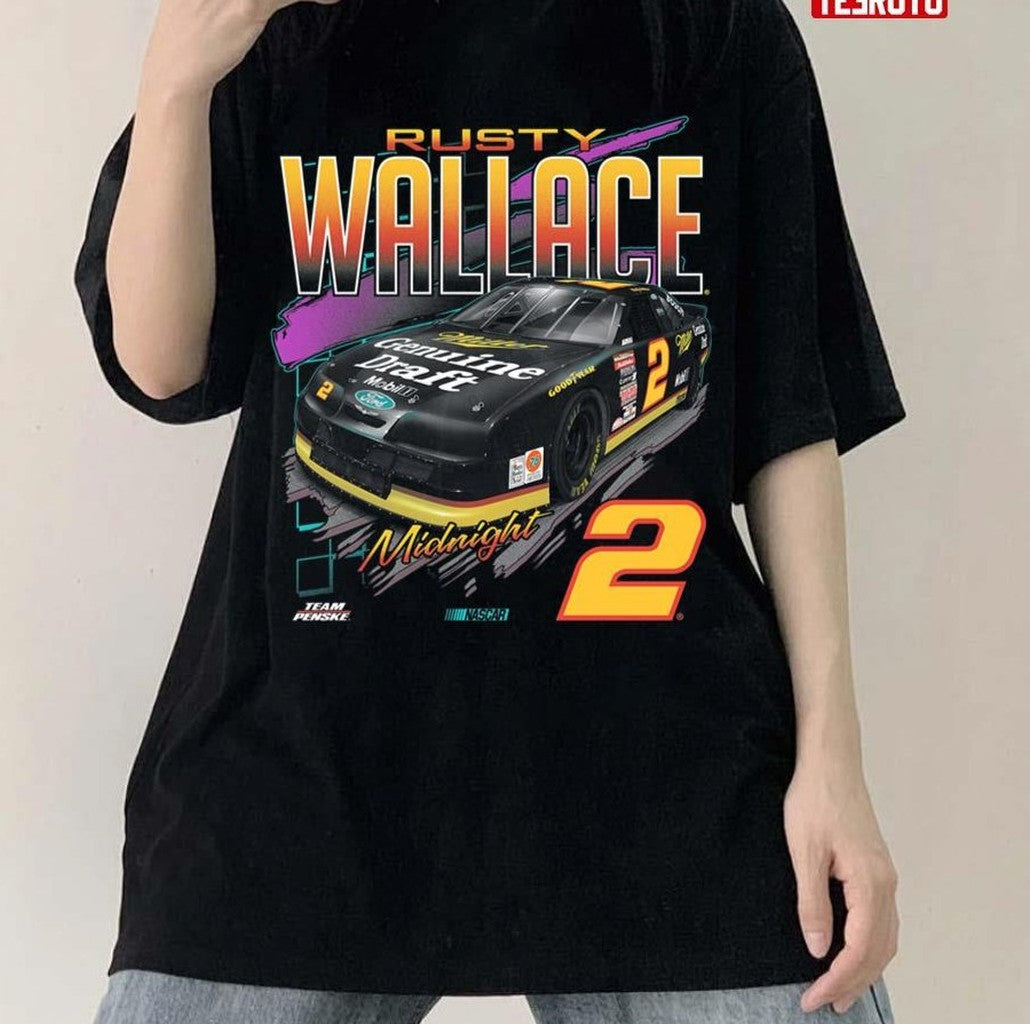 Animated Art Rusty Wallace Black Vintage Car Long Unisex Sweatshirt