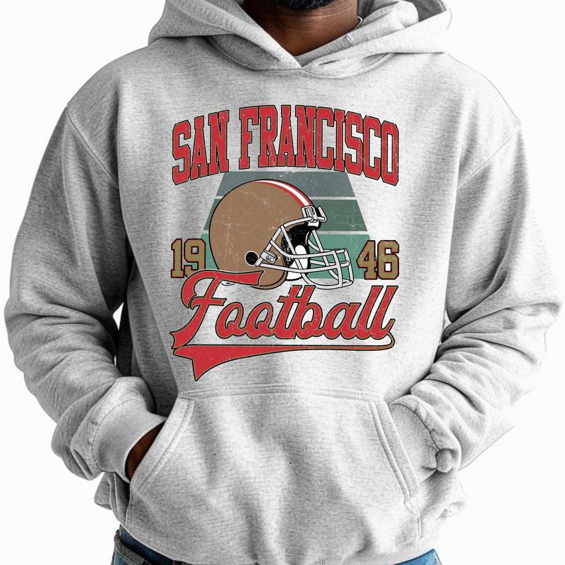 San Francisco Vintage Football Hoodie, Classic Sport Theme Crewneck, Vintage Football Gift for Sports Fans, Unisex T-Shirt, Gift for Fans