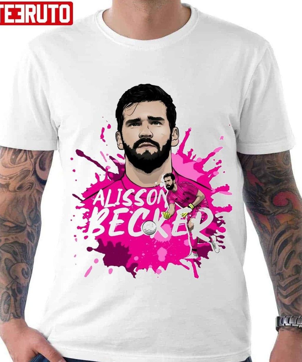 Art Becker Watercolor Pink Design Soccer Player Unisex T-Shirt